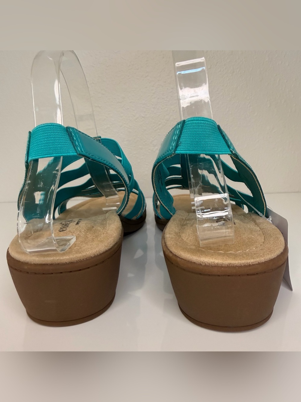 East 5th Teal Patent Strappy Slingback Sandals for Women - Picture 5 of 10